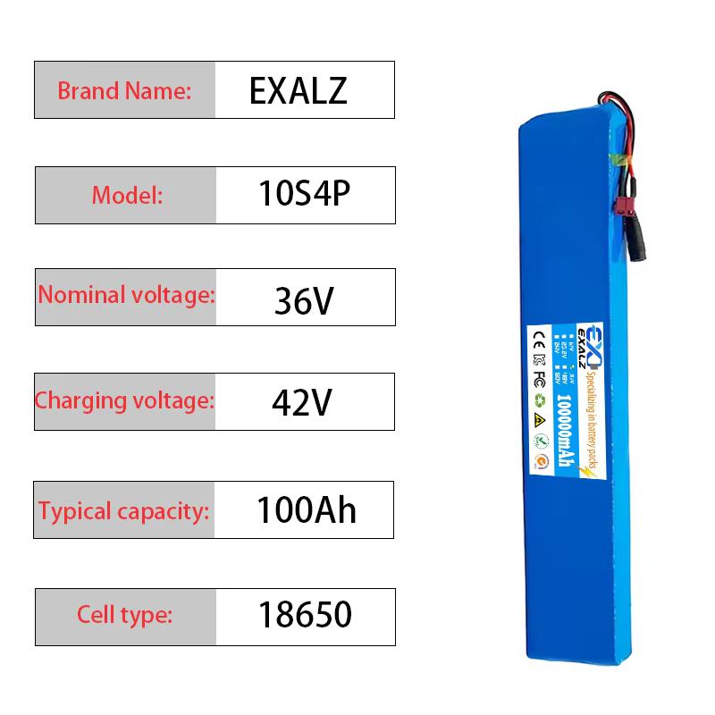 Batterie au lithium pour scooter électrique 10S4P 36V 100Ah