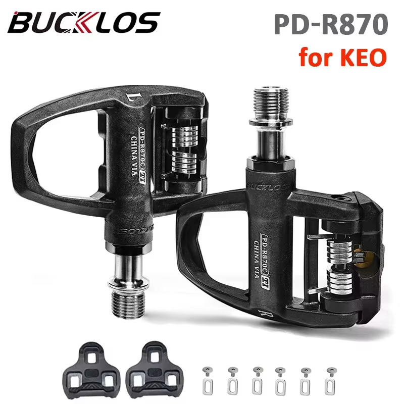Pédales de vélo de route sans clip Bucklos compatibles avec le système Look Keo