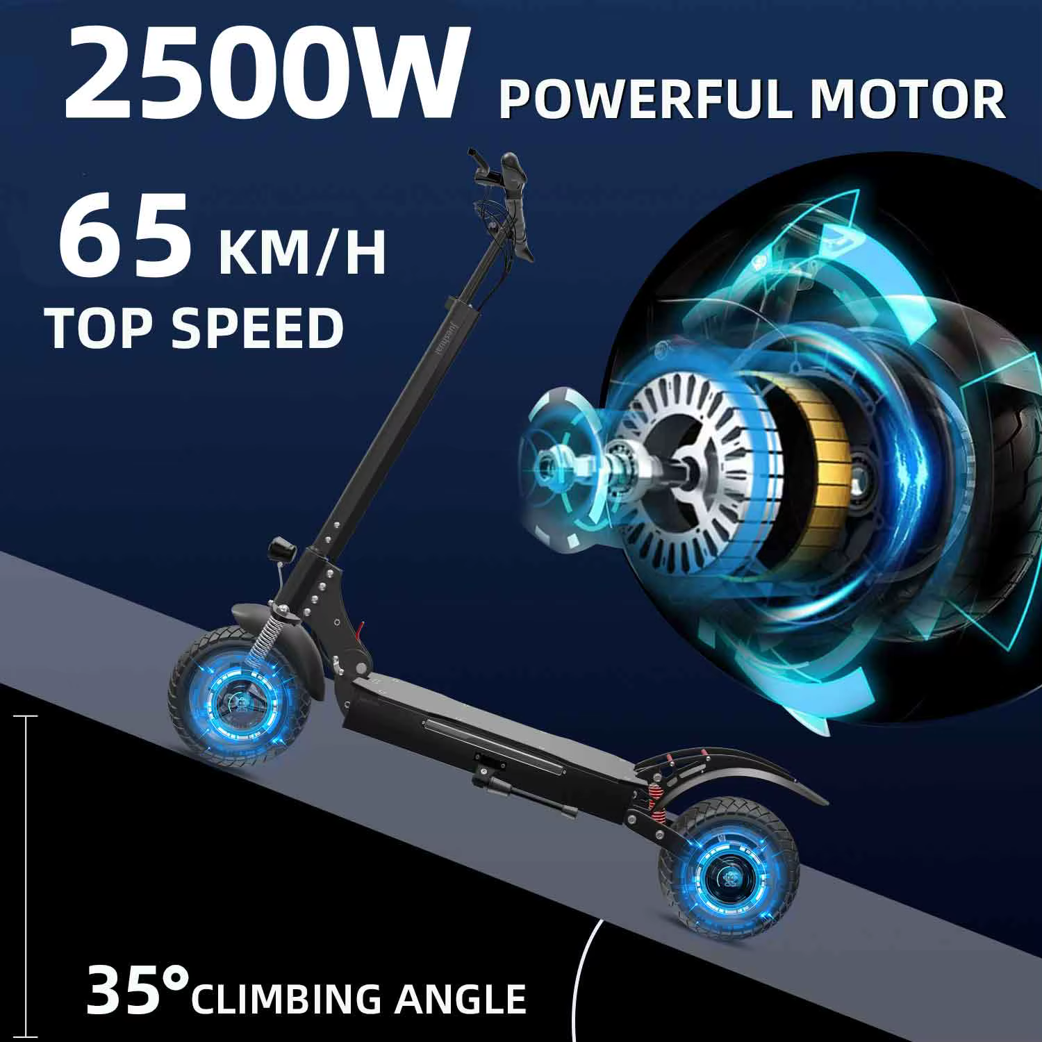 Trottinette électrique à moteur simple/double 2500W/3000W, vitesse élevée 64KM/H, frein à disque, pliable, E-Scooter EABS pour adultes, pneus de 10 pouces