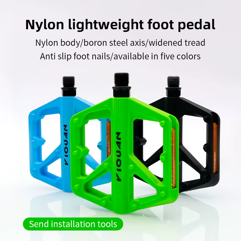Pédales de vélo plates antidérapantes 9/16' avec roulement en nylon