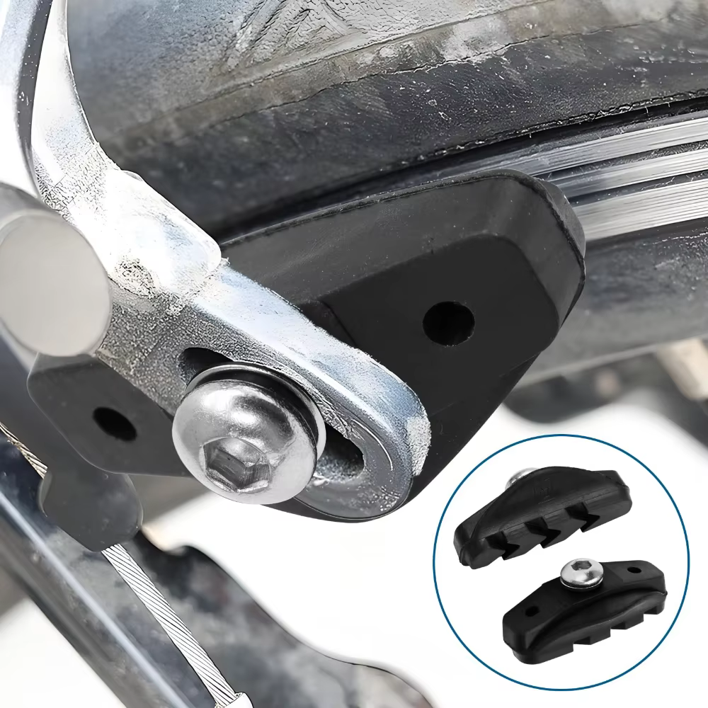 Plaquettes de frein en caoutchouc silencieuses et résistantes à l'usure, blocs de remplacement durables pour vélos de montagne et de route, réparation de vélos