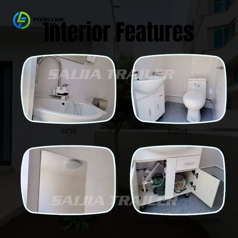 Cabine de douche et toilettes de luxe pour l'extérieur avec équipements de salle de bain mobiles pour le camping et les événements, remorque sanitaire