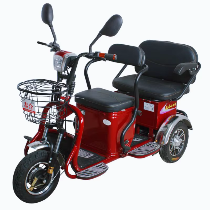 600W 60V 3 roues Parent enfant Scooter électrique 2 places pour personnes âgées avec batterie amovible Tricycle