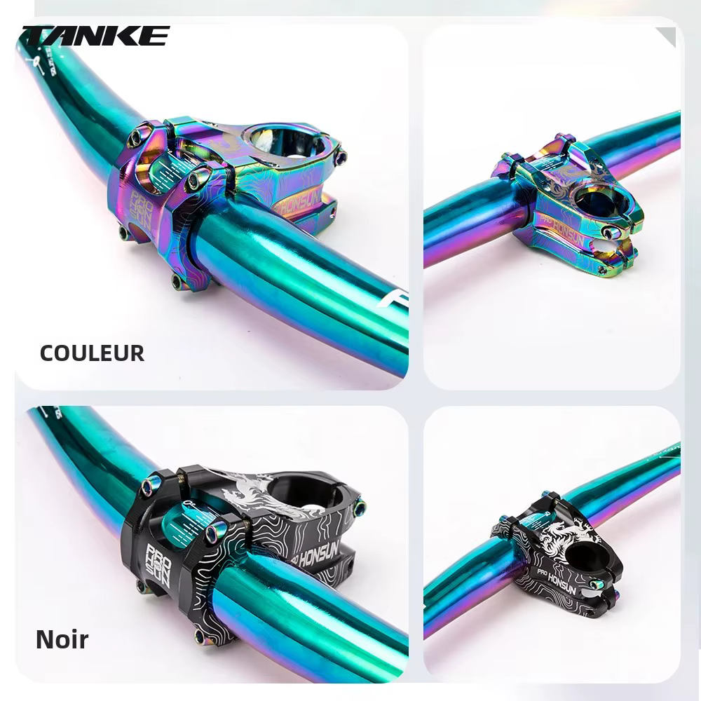 HONSUN vtt VTT tige en alliage d'aluminium ultraléger haute résistance courte 31.8 × 28.6MM CNC