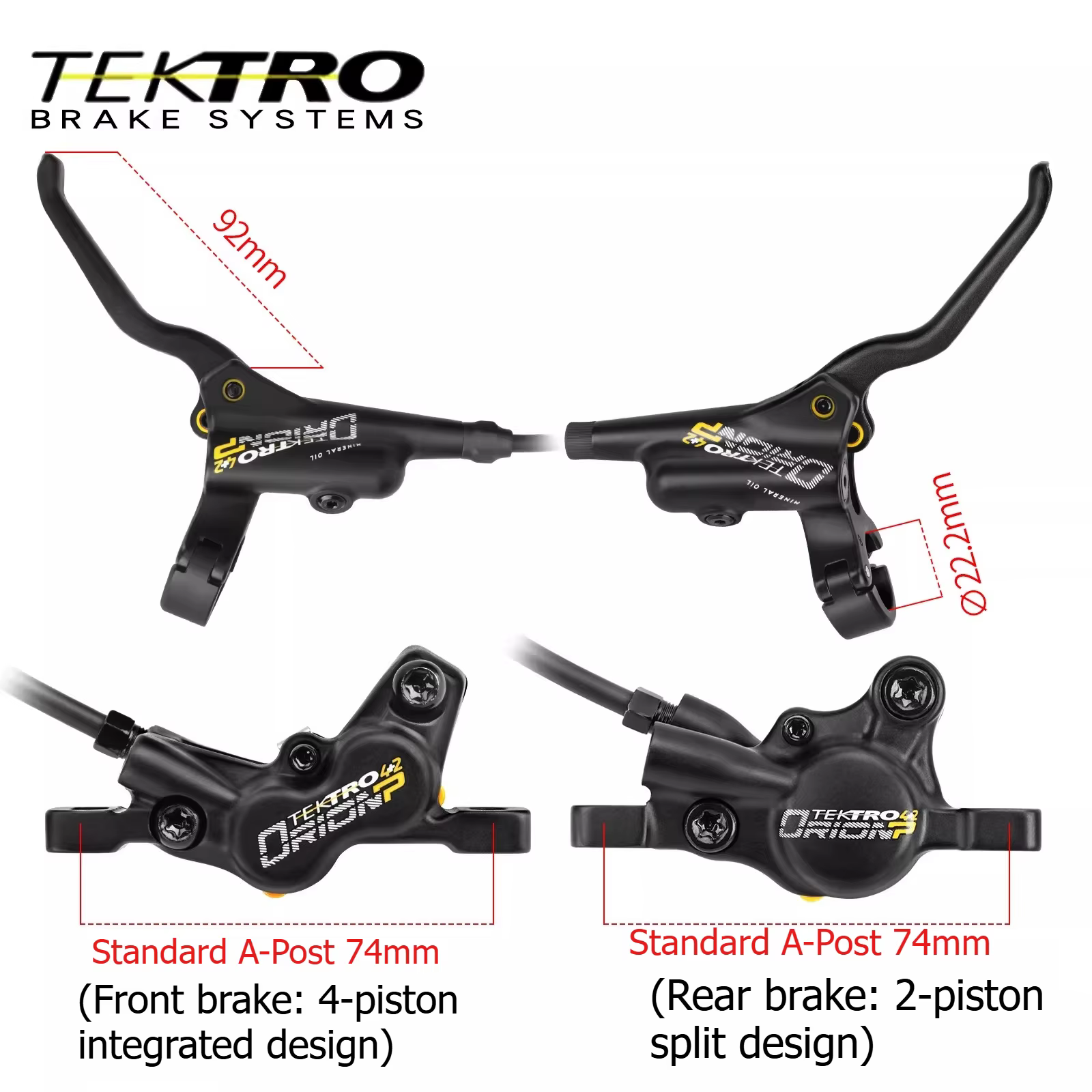 Frein à disque hydraulique pour VTT TEKTRO HD‑M735