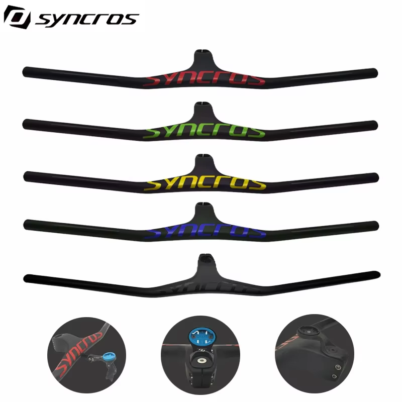 SYNCROS plus récent VTT mat entièrement en fibre de carbone guidon de vélo et tige intégré barre vtt-angle de 17 degrés livraison gratuite