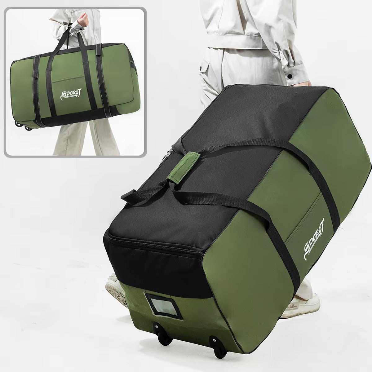 Équipement de pique-nique de Style Camping en plein air, sac à cosmétiques, vêtements, tente, fournitures, boîte de rangement avec roulettes, sac de voyage Extra Large de grande capacité