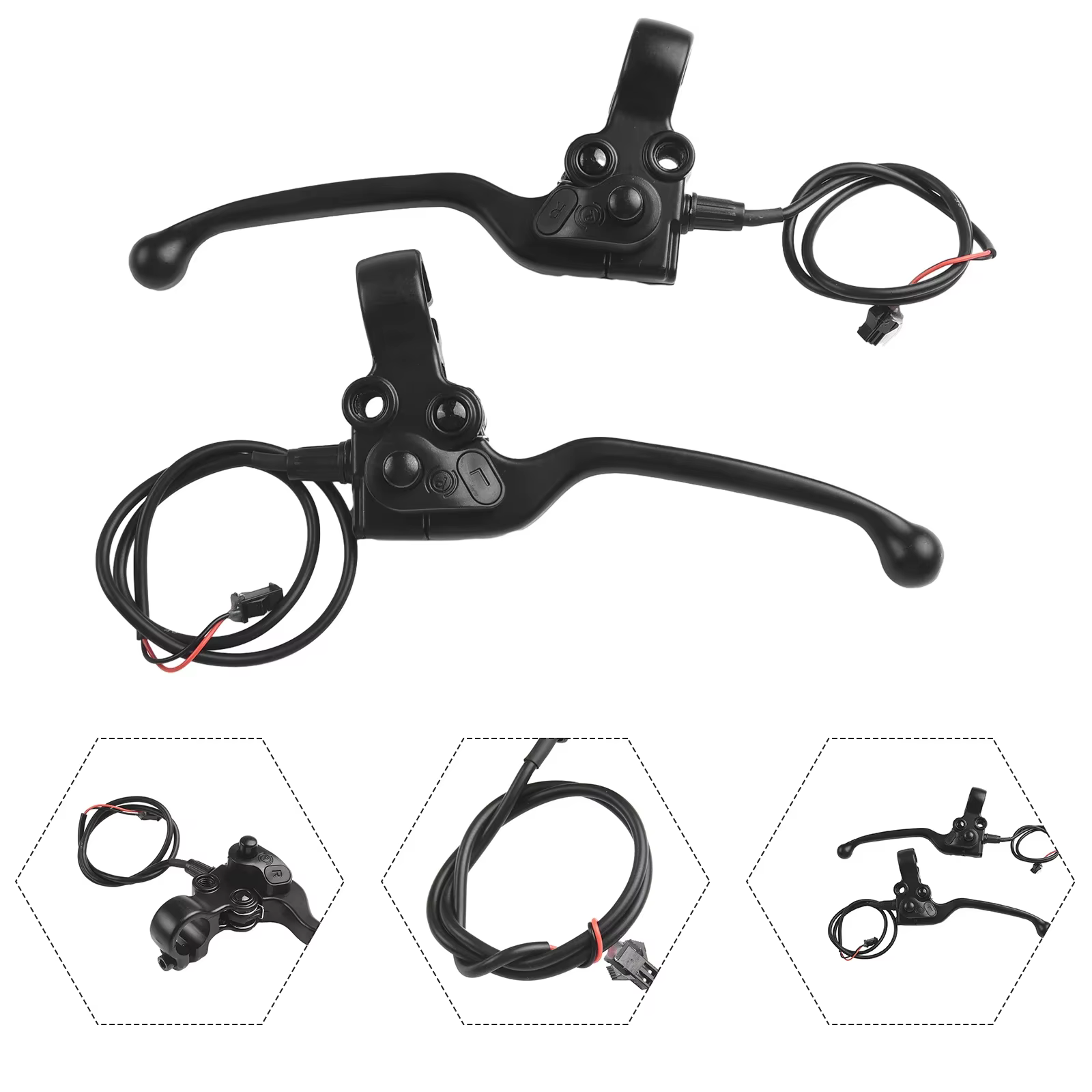 1 paire de leviers de frein mécaniques pour vélo électrique