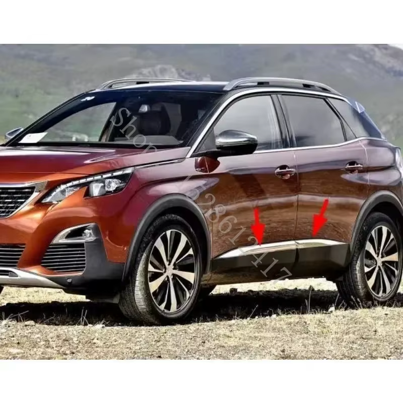 Accessoires de voiture pour Peugeot 3008/4008 2016 2017 2018 2019, moulures latérales de carrosserie en acier inoxydable, décoration de porte latérale