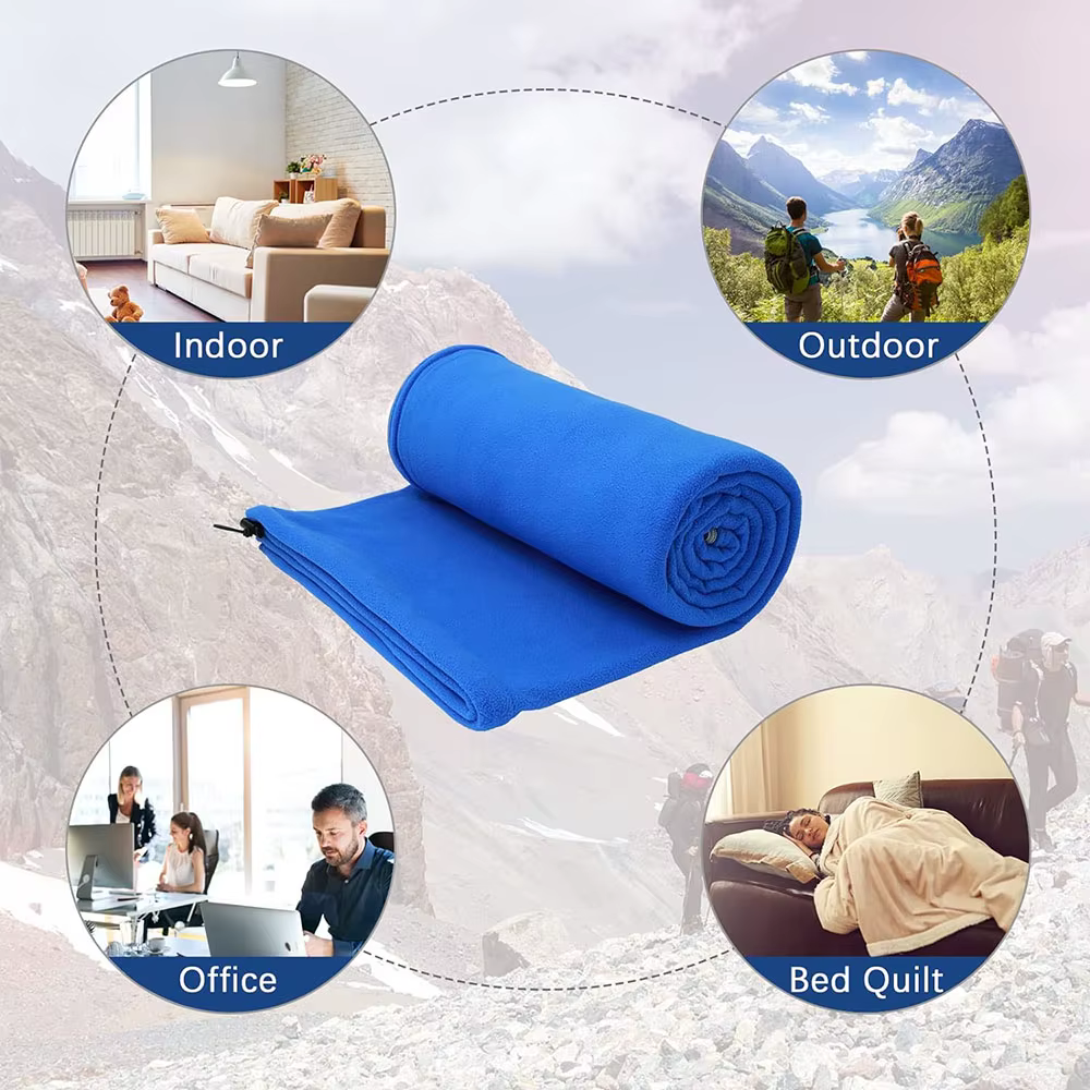 Sac de couchage en polaire pour l'extérieur, 180x80cm, sac de couchage simple en duvet, doublure intérieure, sac de couchage chaud, fournitures de camping et de voyage en plein air