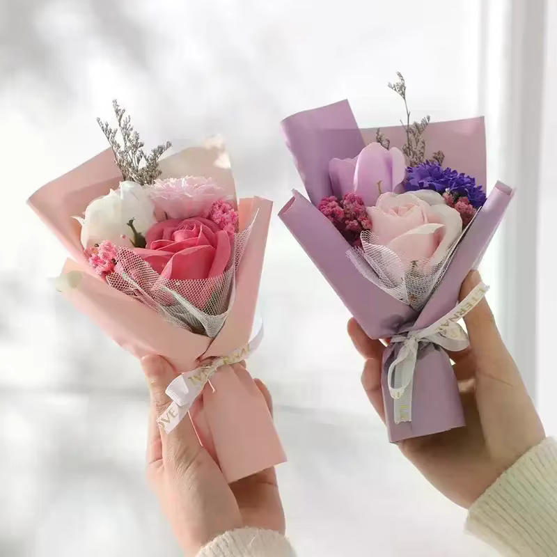 Décoration de cadeau pour la Saint-Valentin, bouquet de roses artificielles, fleurs artificielles pour cadeau de petite amie, décoration pour la fête des mères