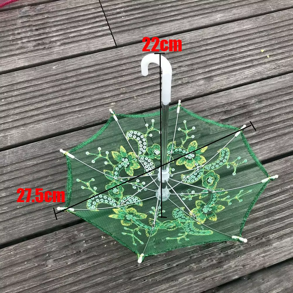 Mini parapluies brodés en dentelle pour bébés et enfants, accessoires de beurre faits à la main, plastique, cadeaux jouets pour filles