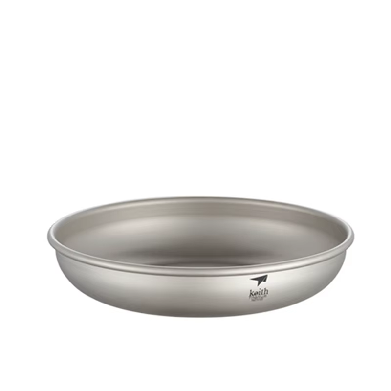 Ensemble d'assiettes en titane Pamono, plats à la vapeur en titane Ti5ino 3, vaisselle de camping en plein air pour steak, gâteau et fruits