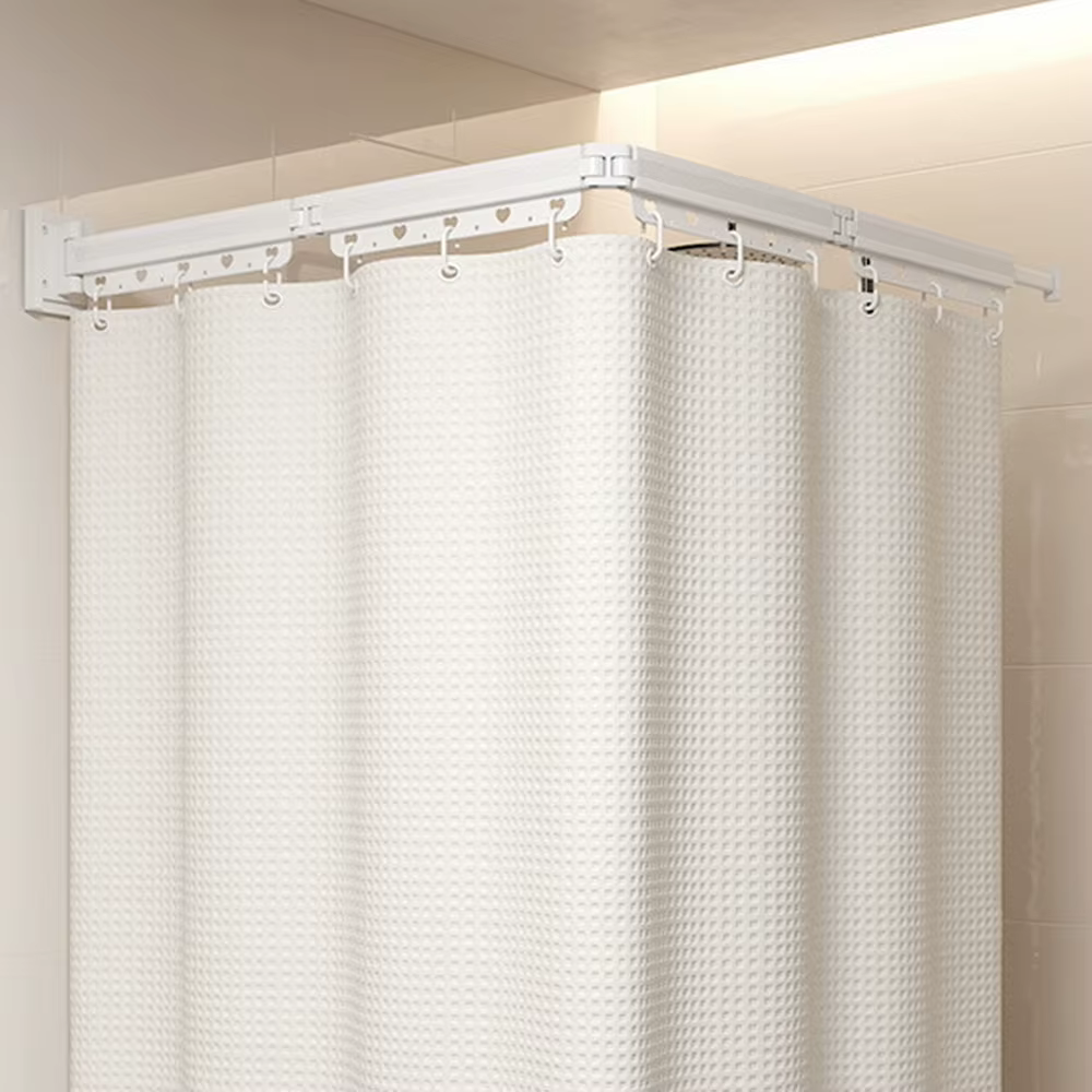 Rideau de douche à tige pliante, cloison Invisible, salle de bain, étanche, anti-moisissure, balcon D, rétractable, sans rideau