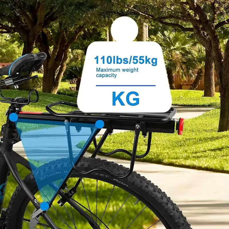 Porte-bagages arrière réglable en alliage d'aluminium pour vélo de route de montagne de 26 à 29 pouces