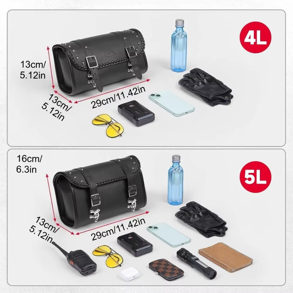 Sacs à outils pour fourche de moto 5L en cuir PU