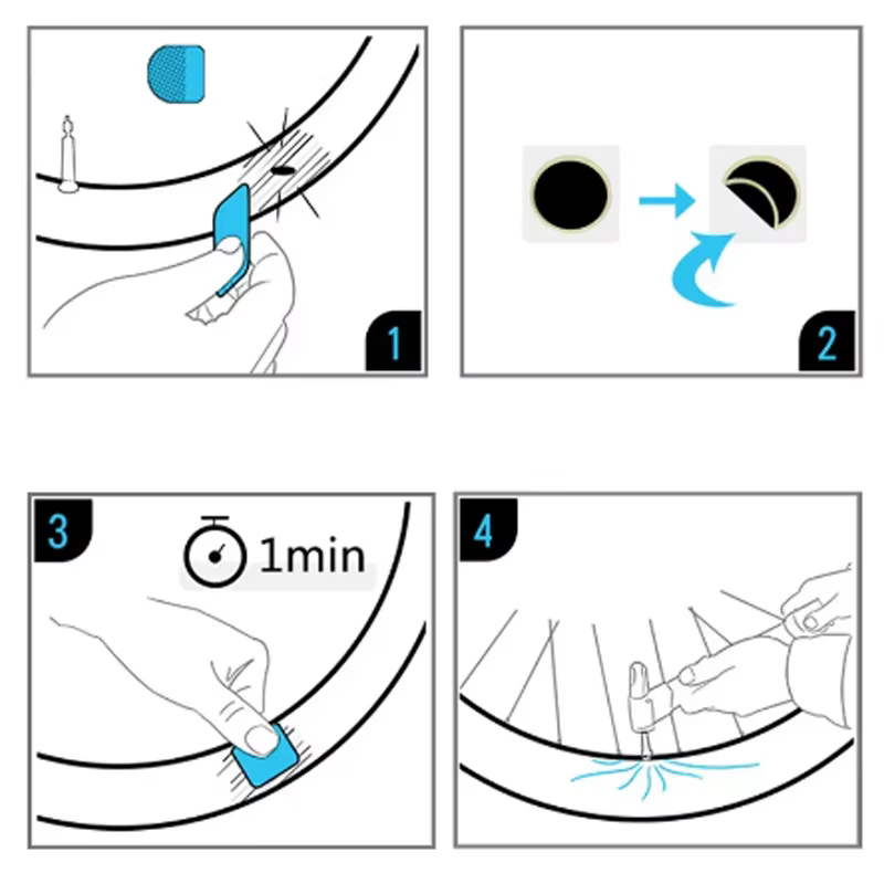 Patchs pour pneus de vélo sans colle