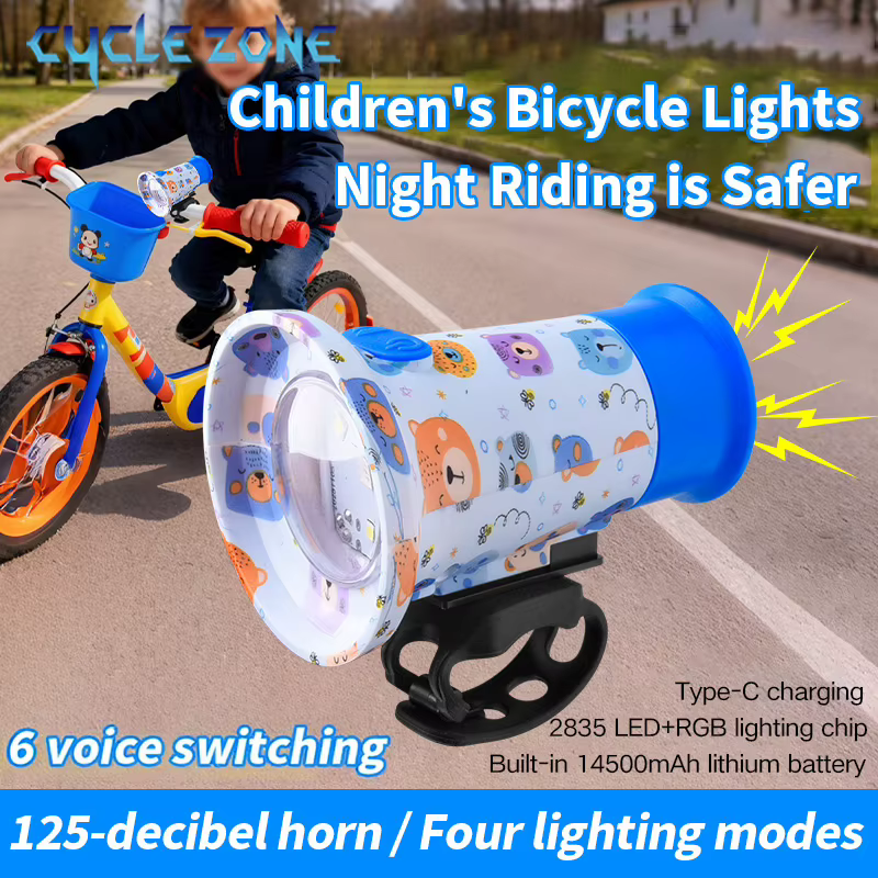 Lumière avant de trottinette pour enfant avec klaxon