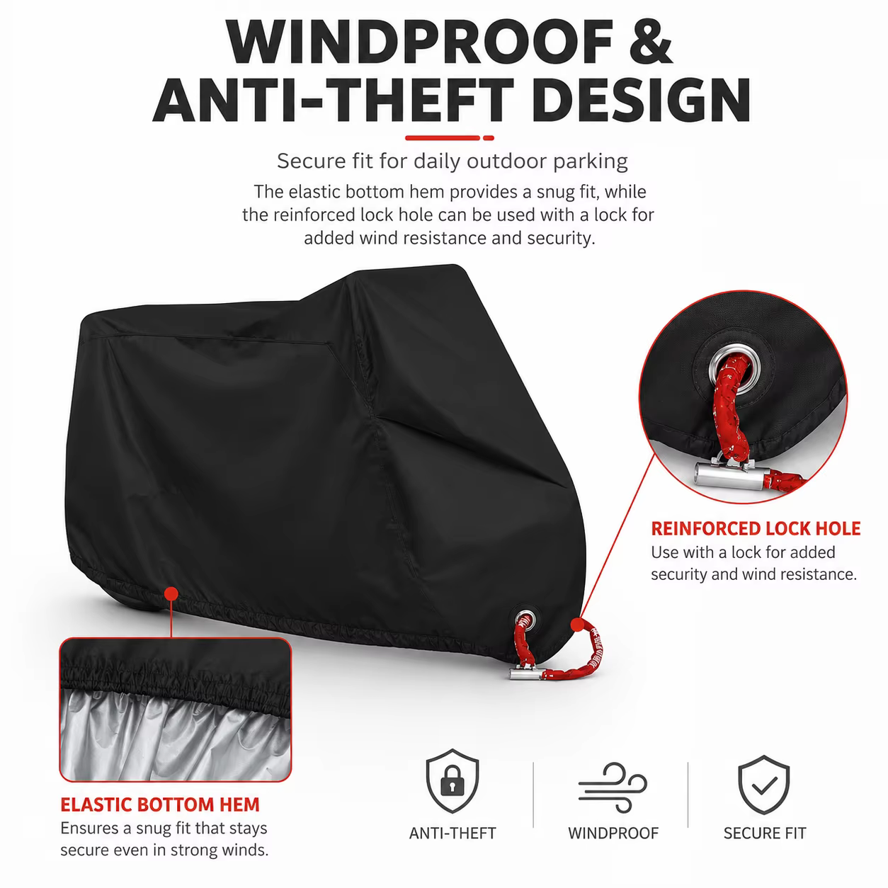 Housse de protection imperméable pour moto