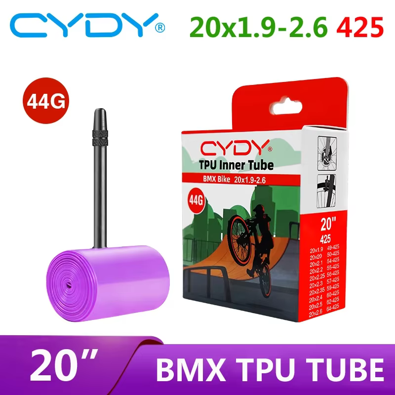 44g CYDY TPU chambre à air de vélo 20 "425 20x1.9 2.0 2.1 2.2 2.25 2.3 2.35 2.4 2.5 2.6 longueur de Valve 45mm caméra