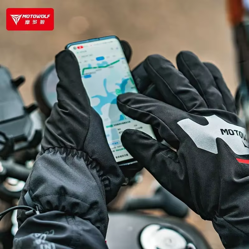 Gants de moto imperméables chauds pour hommes