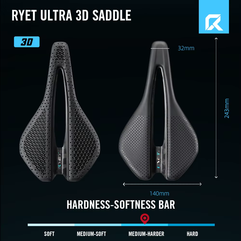 Selle de vélo RYET entièrement en carbone