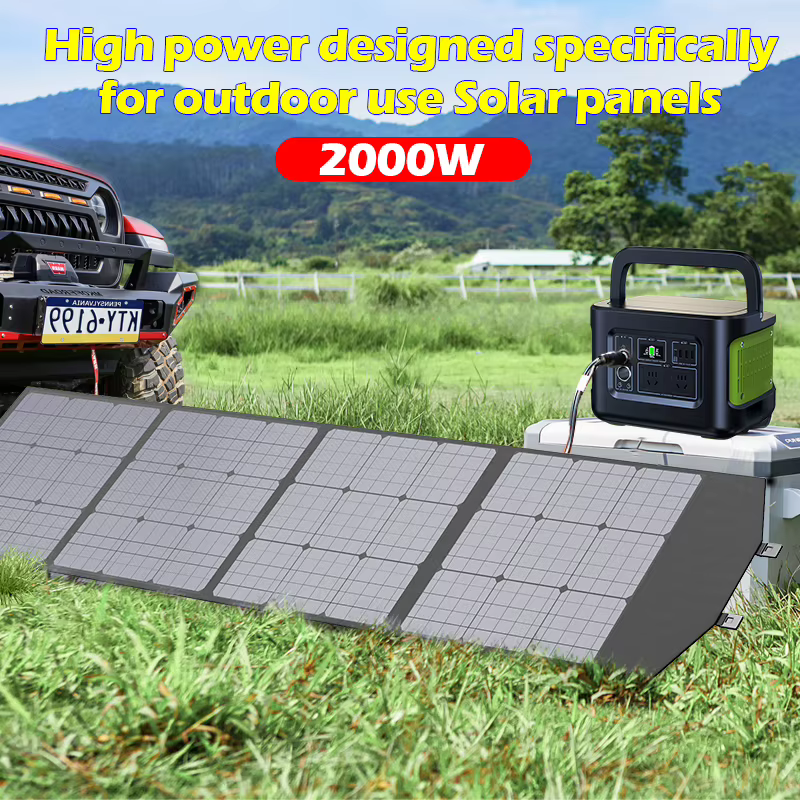 Panneau Solaire Pliable avec Câble de Sortie 5V/12V/18V