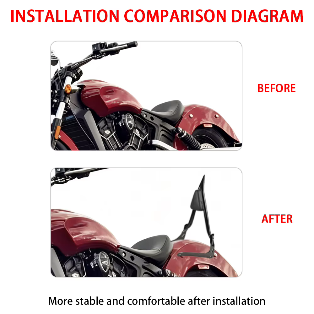 Accessoires de moto, dossier de passager arrière, barres de maintien, compatibles avec Indian Scout Sixty 2016 - 2024 2023 2022 2021 2020 2019 2018