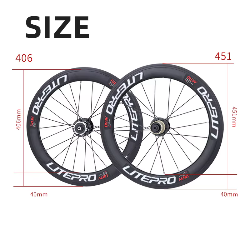 Vélo pliant roue noire 20 pouces disque/V hauteur de frein 40mm 4 Peilin alliage d'aluminium BMX 406/451 jeu de roues pièces de cyclisme d'hiver