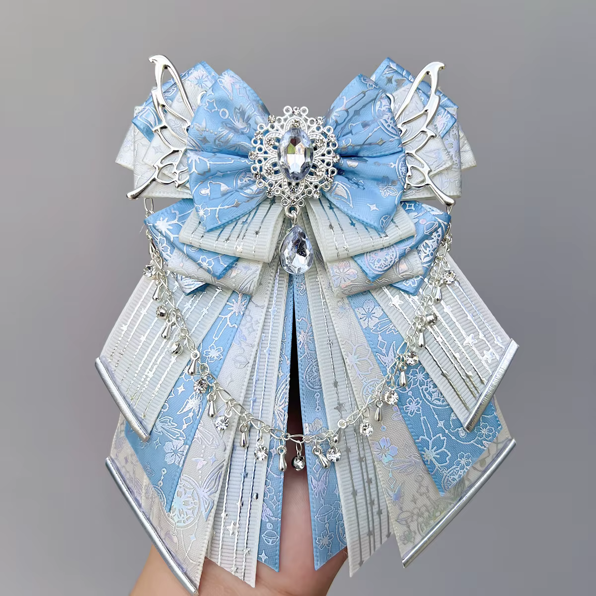 Accessoires de sac Ita de luxe, style Ins, faits main, avec nœud éventail, ruban pour bâton lumineux, longues guirlandes et nœuds, pour articles Lolita et breloques de sac