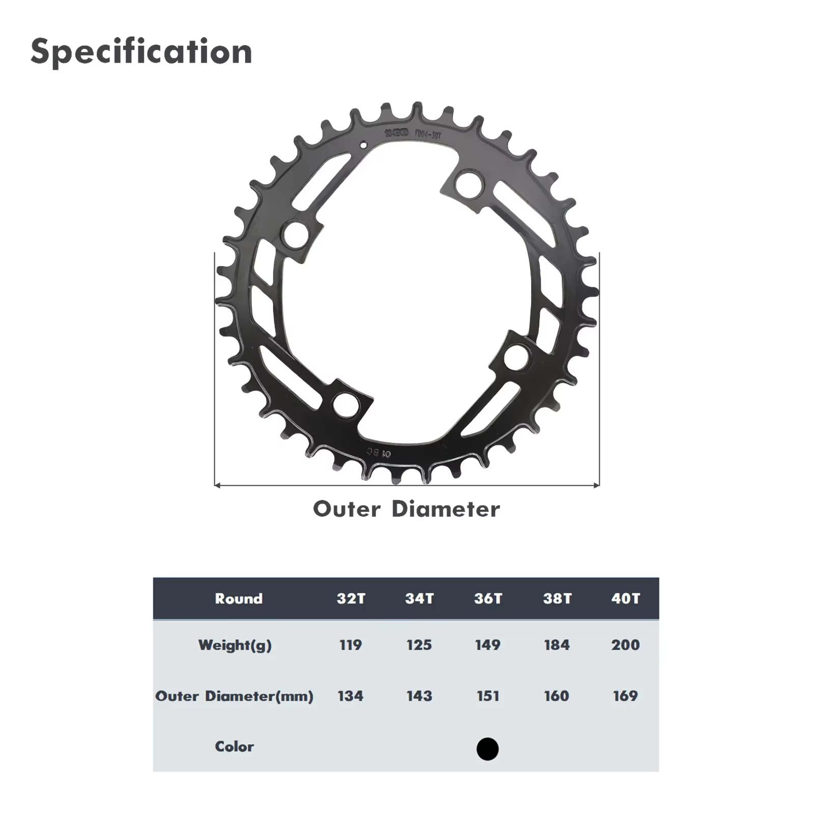 Prowheel-Plateau de vélo rond en acier