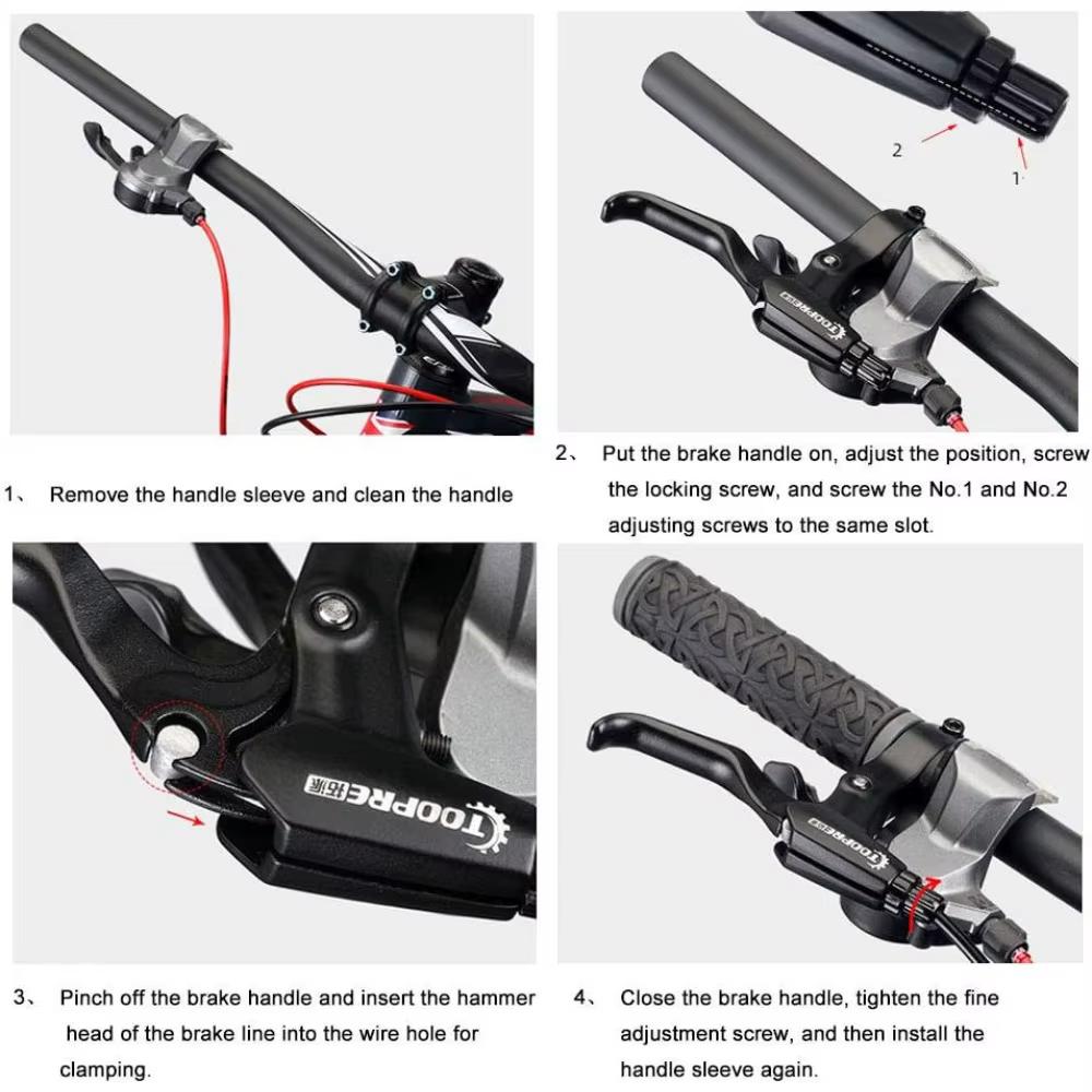 1 paire de leviers de frein de vélo en alliage d'aluminium