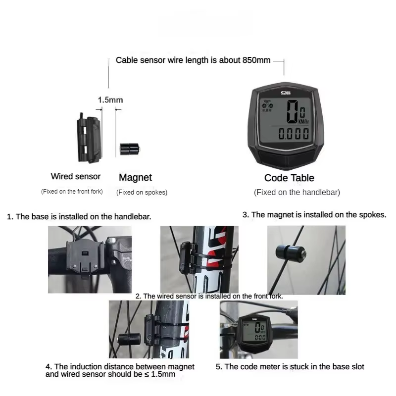 Compteur de vitesse de vélo étanche