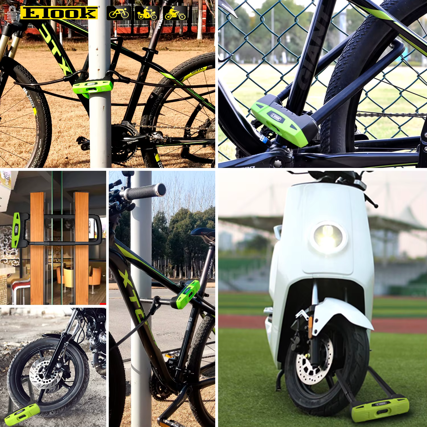 Etook-Serrure u-lock antivol pour vélo