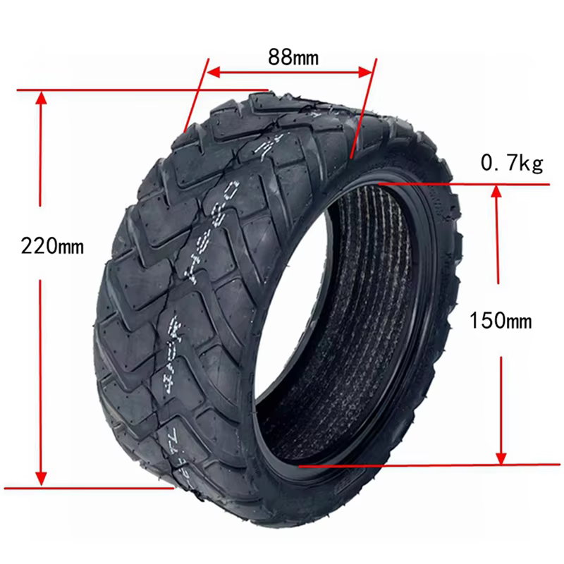 3X 80/60-6 pneu Tubeless