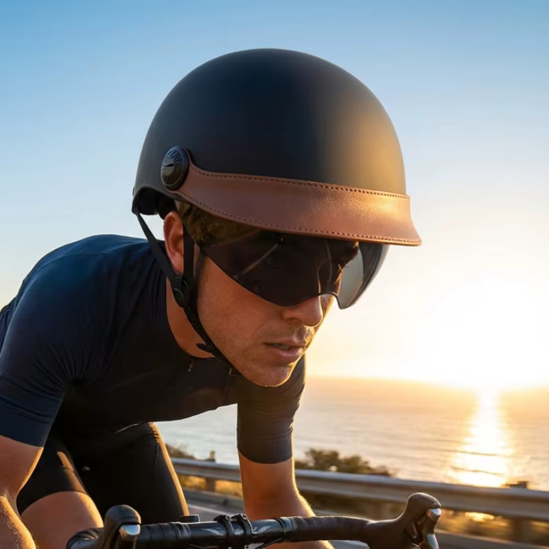 Casque de vélo avec lunettes