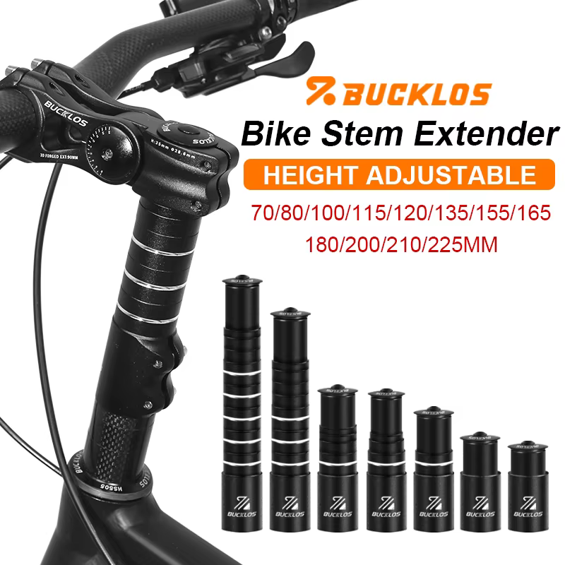 Extension de potence de vélo en alliage d'aluminium BUCKLOS 70/80/100/115/120/180/210MM
