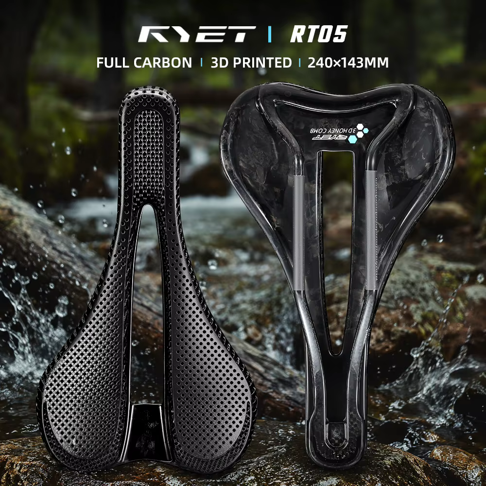 Selle de vélo en carbone imprimée en 3D RYET 135g