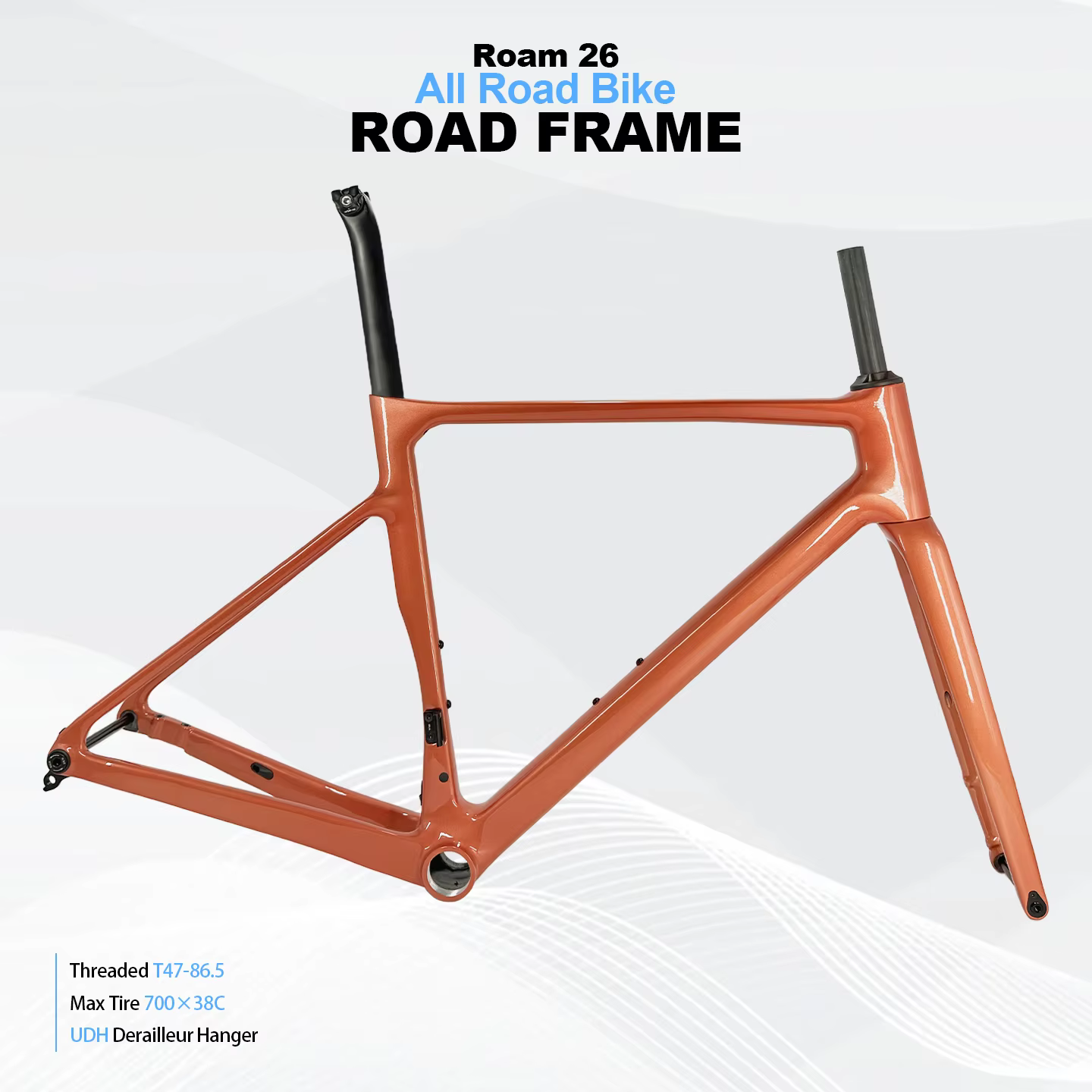 Cadre de vélo tout-terrain en carbone 2026 BB T47-86.5