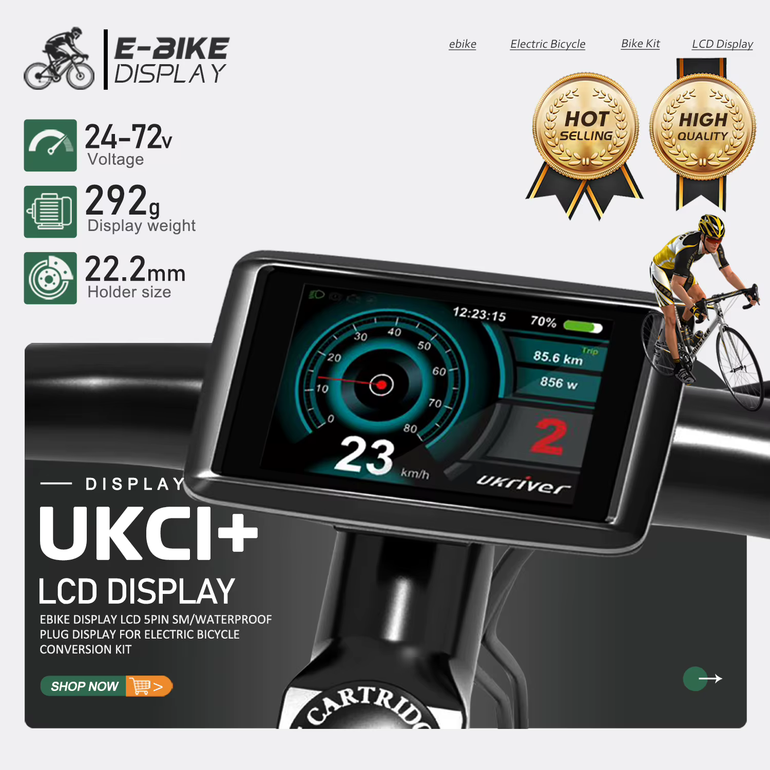 Vélo électrique UKC1+ avec écran couleur
