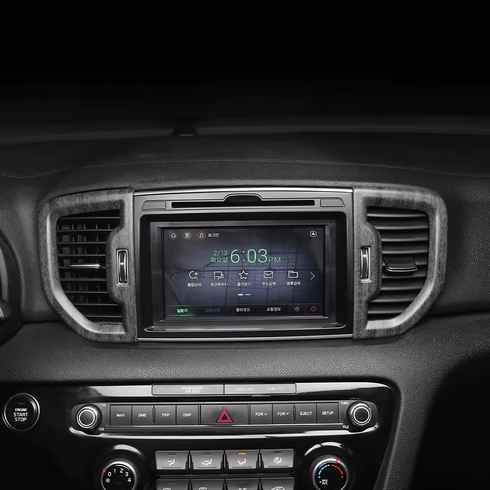 2 pièces d'accessoires intérieurs de voiture pour Kia Sportage 2015-2021, conduite à gauche, garniture de cache de ventilation centrale du tableau de bord en ABS