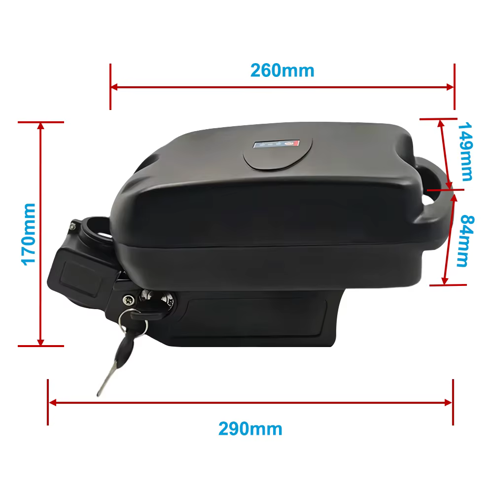 Batterie de vélo électrique 24V 36V 48V, boîtier Frog, pack de batterie de vélo 10Ah 10.4Ah 13Ah, batterie lithium-ion, batterie de vélo pliable