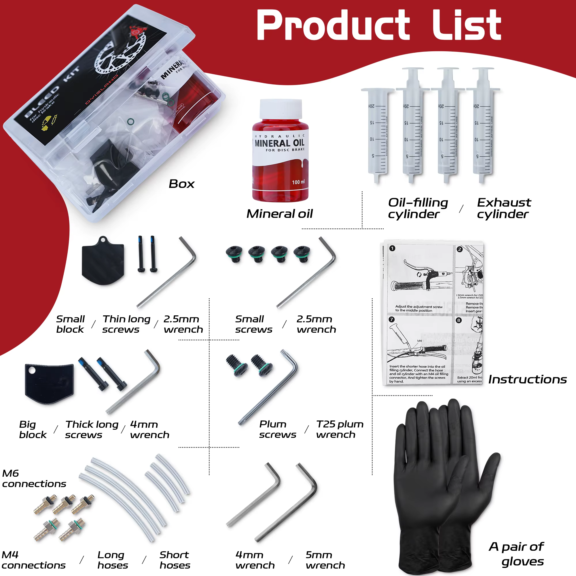 Kit de purge de frein de vélo DYISLAND