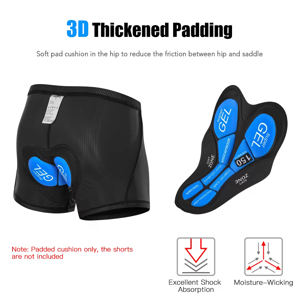 Short de Cyclisme Rembourré en Gel pour Homme et Femme