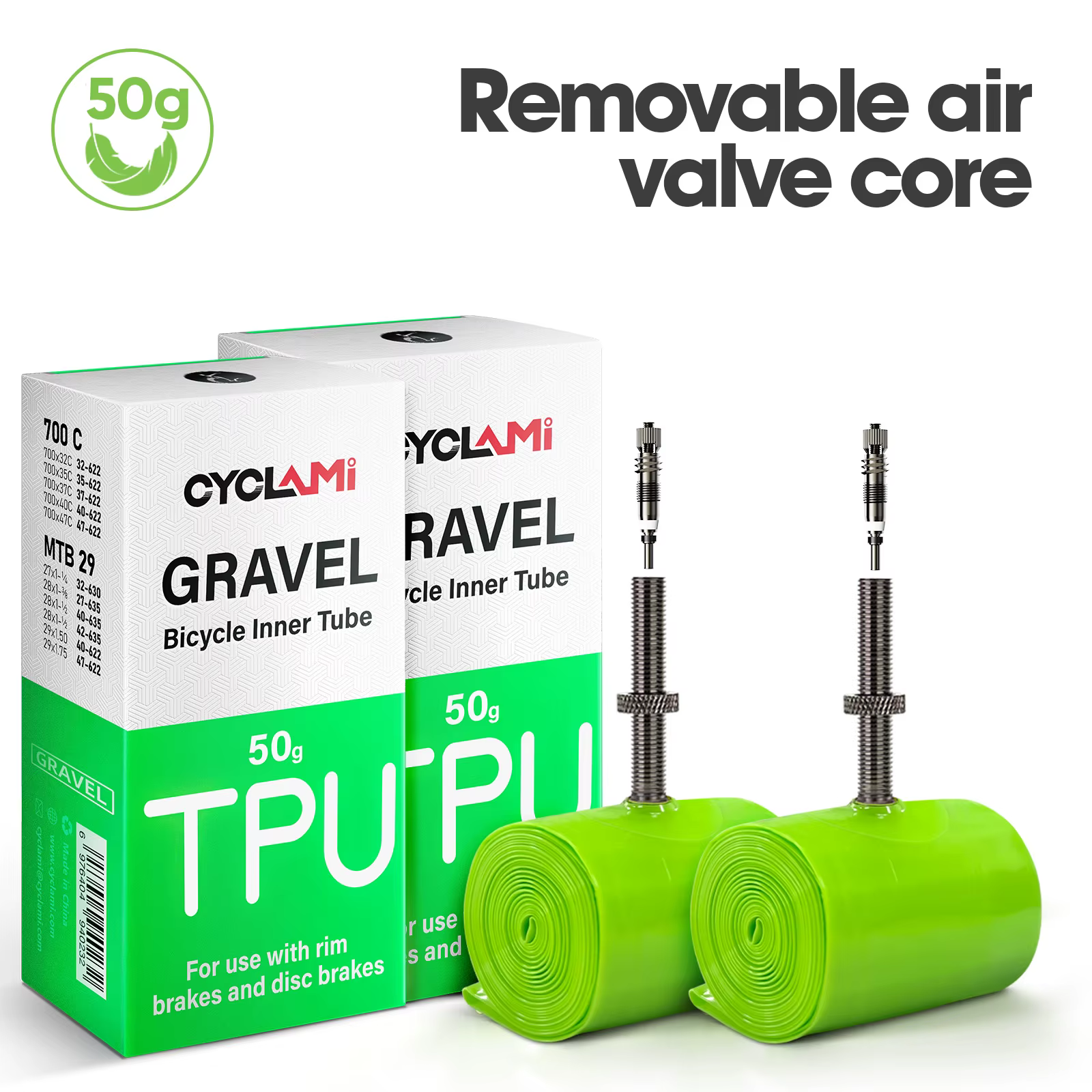 Chambre à air en TPU pour vélo de route et VTT CYCLAMI Ultralight 29