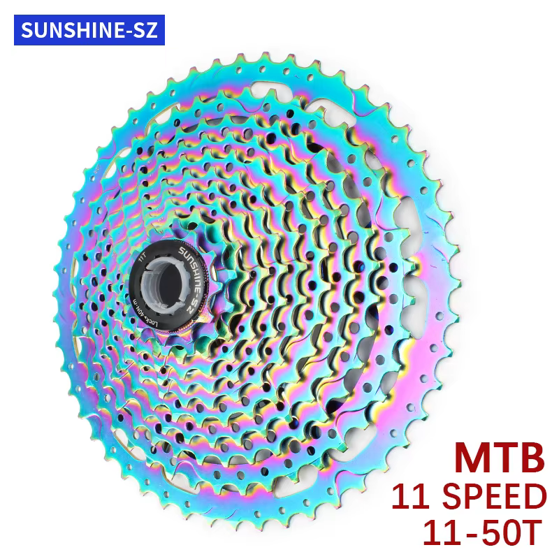 SUNSHINE coloré vtt Cassette 11/12 vitesses 11-50T vélo roue libre arc-en-ciel pignon