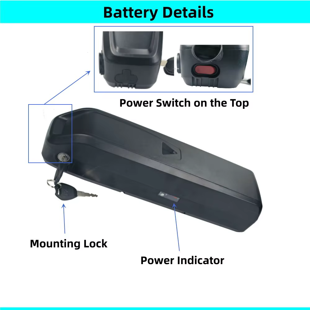 Batterie de vélo électrique de montagne Finbike M10 36v 10.4Ah 10Ah 13Ah 15Ah 16Ah 17.5Ah 48v