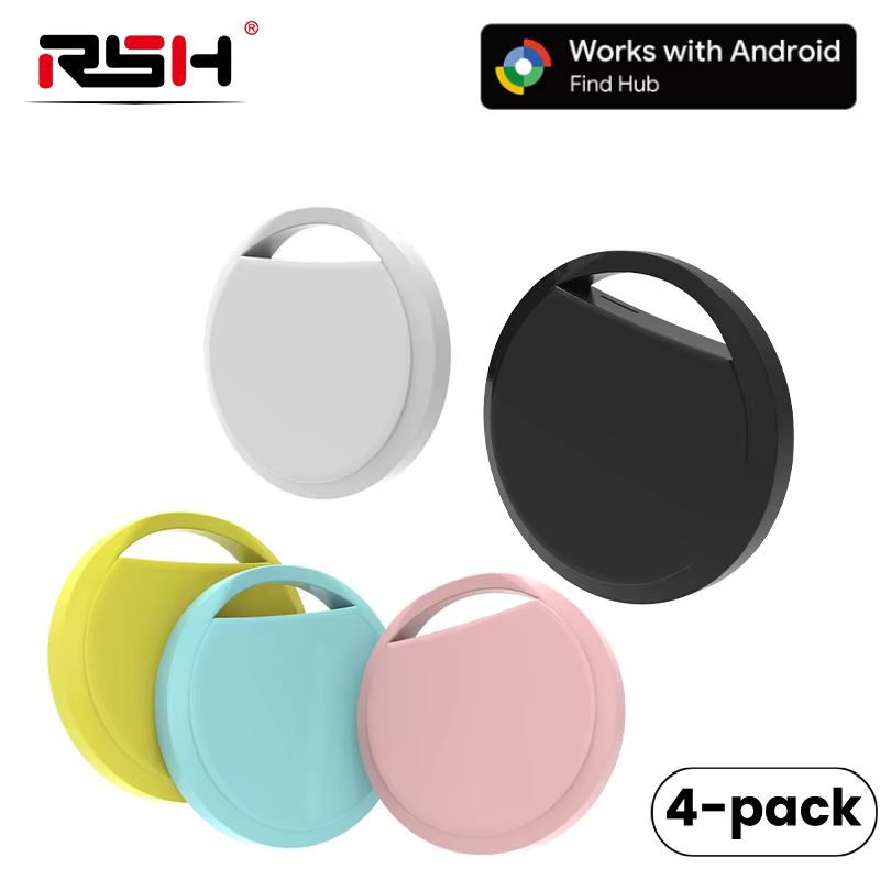 Paquet de 4 traquesurs GPS Bluetooth pour étiquette Android, fonctionne avec l'application Google Find, détecteur de clé, vélo, animaux domestiques, étiquette intelligente pour Xiaomi Samsung OnePlus