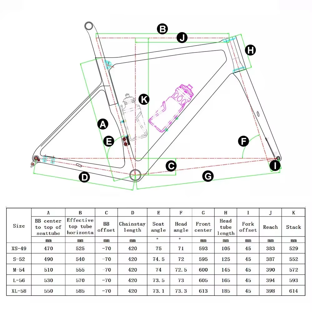 Cadre de vélo tout-terrain en carbone 2026 BB T47-86.5