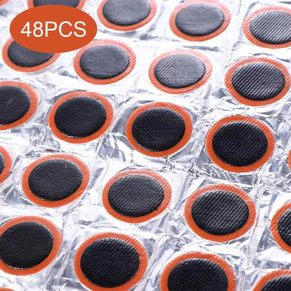 Kit de patchs de vélo professionnels 48 pièces-ensemble de réparation de pneus vulcanisants pour chambres à air